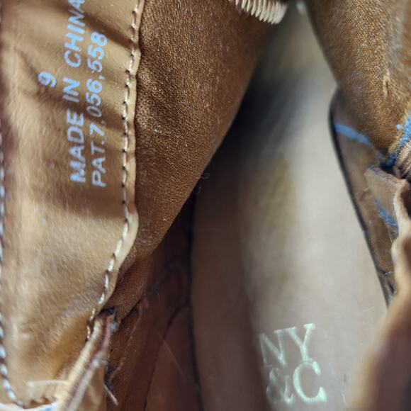 NY&C Brown Suede Ankle Boots with Wood Block Heels – Size 9 - Picture 7 of 7